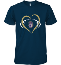 Load image into Gallery viewer, James Madison Dukes Large Heart  Football  Team Men's Premium T-Shirt
