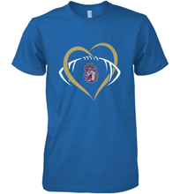 Load image into Gallery viewer, James Madison Dukes Large Heart  Football  Team Men's Premium T-Shirt
