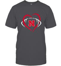 Load image into Gallery viewer, Nebraska Cornhuskers Large Heart  Football  Team Premium Men's T-Shirt
