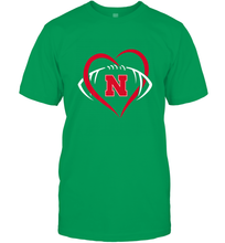 Load image into Gallery viewer, Nebraska Cornhuskers Large Heart  Football  Team Premium Men's T-Shirt
