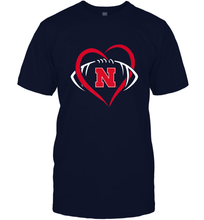 Load image into Gallery viewer, Nebraska Cornhuskers Large Heart  Football  Team Premium Men's T-Shirt
