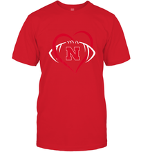 Load image into Gallery viewer, Nebraska Cornhuskers Large Heart  Football  Team Premium Men's T-Shirt
