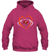 Load image into Gallery viewer, NFL Tampa Bay Buccaneers Heart Love Football Hooded Sweatshirt
