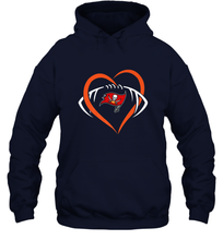 Load image into Gallery viewer, NFL Tampa Bay Buccaneers Heart Love Football Hooded Sweatshirt
