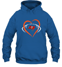 Load image into Gallery viewer, NFL Tampa Bay Buccaneers Heart Love Football Hooded Sweatshirt

