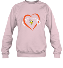 Load image into Gallery viewer, NFL Minnesota Vikings Heart Love Football Crewneck Sweatshirt
