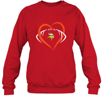 Load image into Gallery viewer, NFL Minnesota Vikings Heart Love Football Crewneck Sweatshirt
