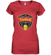 Load image into Gallery viewer, My Drinking Team has a Football Women's V-Neck T-Shirt
