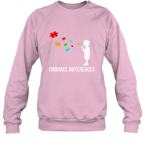 Load image into Gallery viewer, Embrace Differences  Support Autism Awareness Day Tee Crewneck Sweatshirt

