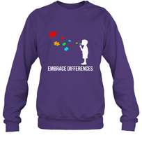 Load image into Gallery viewer, Embrace Differences  Support Autism Awareness Day Tee Crewneck Sweatshirt
