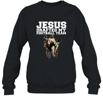 Load image into Gallery viewer, Jesus Drafted My Football Team Fantasy Football Crewneck Sweatshirt
