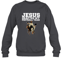 Load image into Gallery viewer, Jesus Drafted My Football Team Fantasy Football Crewneck Sweatshirt
