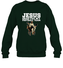 Load image into Gallery viewer, Jesus Drafted My Football Team Fantasy Football Crewneck Sweatshirt
