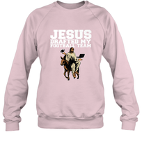 Load image into Gallery viewer, Jesus Drafted My Football Team Fantasy Football Crewneck Sweatshirt
