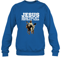 Load image into Gallery viewer, Jesus Drafted My Football Team Fantasy Football Crewneck Sweatshirt
