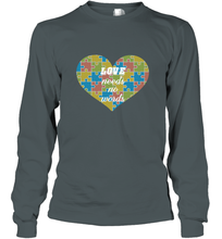 Load image into Gallery viewer, Love needs no words Autism Awareness DayT shirt Long Sleeve T-Shirt
