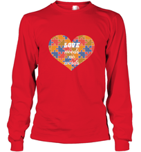 Load image into Gallery viewer, Love needs no words Autism Awareness DayT shirt Long Sleeve T-Shirt
