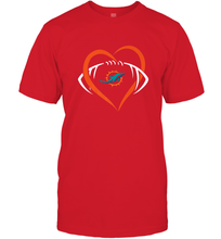 Load image into Gallery viewer, NFL Miami Dolphins Heart Love Football Men's T-Shirt
