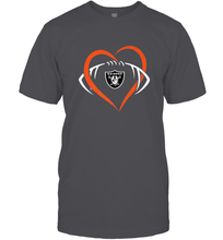 Load image into Gallery viewer, NFL Oakland Raiderss Heart Love Football Men's T-Shirt
