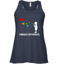 Load image into Gallery viewer, Embrace Differences  Support Autism Awareness Day Tee Women's Racerback Tank
