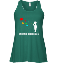 Load image into Gallery viewer, Embrace Differences  Support Autism Awareness Day Tee Women's Racerback Tank
