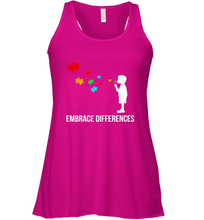 Load image into Gallery viewer, Embrace Differences  Support Autism Awareness Day Tee Women's Racerback Tank

