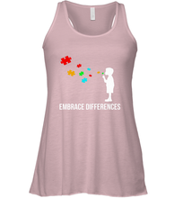 Load image into Gallery viewer, Embrace Differences  Support Autism Awareness Day Tee Women's Racerback Tank
