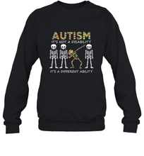 Load image into Gallery viewer, Autism it's a different ability Funny Dabbing skeleton Gift Crewneck Sweatshirt
