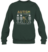 Load image into Gallery viewer, Autism it's a different ability Funny Dabbing skeleton Gift Crewneck Sweatshirt
