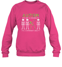 Load image into Gallery viewer, Autism it's a different ability Funny Dabbing skeleton Gift Crewneck Sweatshirt
