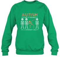 Load image into Gallery viewer, Autism it's a different ability Funny Dabbing skeleton Gift Crewneck Sweatshirt

