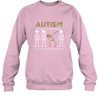 Load image into Gallery viewer, Autism it's a different ability Funny Dabbing skeleton Gift Crewneck Sweatshirt

