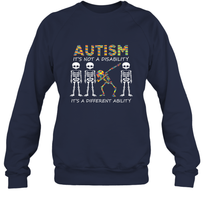 Load image into Gallery viewer, Autism it's a different ability Funny Dabbing skeleton Gift Crewneck Sweatshirt
