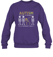 Load image into Gallery viewer, Autism it's a different ability Funny Dabbing skeleton Gift Crewneck Sweatshirt

