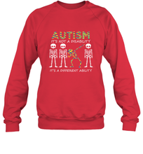 Load image into Gallery viewer, Autism it's a different ability Funny Dabbing skeleton Gift Crewneck Sweatshirt
