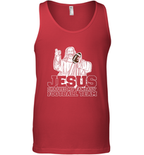 Load image into Gallery viewer, Jesus Drafted My Football Team Fantasy Football Draft Day Men's Tank Top

