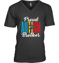 Load image into Gallery viewer, Proud Autism Brother Awareness Support Premium T Shirt Men's V-Neck
