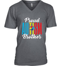 Load image into Gallery viewer, Proud Autism Brother Awareness Support Premium T Shirt Men's V-Neck
