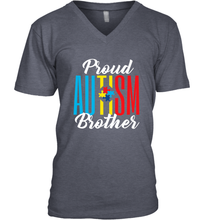 Load image into Gallery viewer, Proud Autism Brother Awareness Support Premium T Shirt Men's V-Neck
