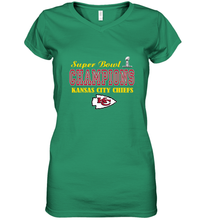 Load image into Gallery viewer, NFL super bowl Kansas City Chiefs champions Women's V-Neck T-Shirt
