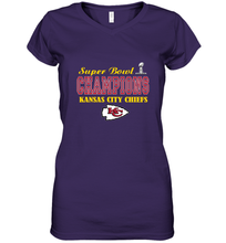 Load image into Gallery viewer, NFL super bowl Kansas City Chiefs champions Women's V-Neck T-Shirt
