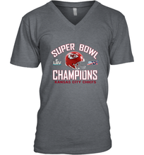 Load image into Gallery viewer, NFL super bowl Kansas City Chiefs Logo Helmet champions Men's V-Neck
