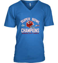 Load image into Gallery viewer, NFL super bowl Kansas City Chiefs Logo Helmet champions Men's V-Neck
