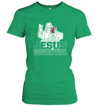 Load image into Gallery viewer, Jesus Drafted My Football Team Fantasy Football Draft Day Women's T-Shirt
