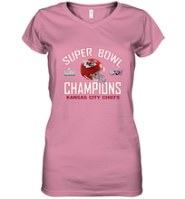 Load image into Gallery viewer, NFL super bowl Kansas City Chiefs Logo Helmet champions Women's V-Neck T-Shirt
