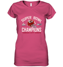 Load image into Gallery viewer, NFL super bowl Kansas City Chiefs Logo Helmet champions Women's V-Neck T-Shirt
