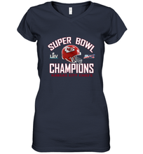 Load image into Gallery viewer, NFL super bowl Kansas City Chiefs Logo Helmet champions Women's V-Neck T-Shirt
