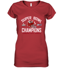 Load image into Gallery viewer, NFL super bowl Kansas City Chiefs Logo Helmet champions Women's V-Neck T-Shirt
