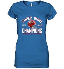 Load image into Gallery viewer, NFL super bowl Kansas City Chiefs Logo Helmet champions Women's V-Neck T-Shirt
