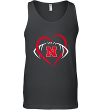 Load image into Gallery viewer, Nebraska Cornhuskers Large Heart  Football  Team Premium Men's Tank Top
